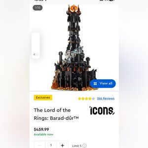 The Lord of the Rings: Barad-dûr™
LEGO® Icons 10333 5671 pieces